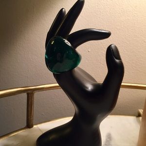 “Hillary London” Turquoise Glass Bubble Ring.